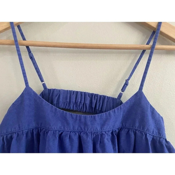 Madewell Linen Blend Cami Midi Dress Blue Size XXS - Picture 3 of 6